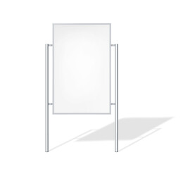 Wall Mural - Outdoor sign vector mock-up. Blank white billboard mockup. Empty street advertising banner. Template for design