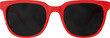 Image of close up of sunglasses with red frame