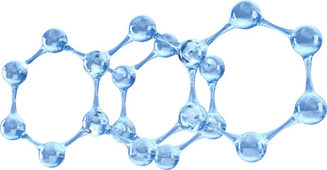 Poster - image of network of shiny blue molecules