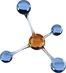 Poster - image of blue and brown shiny chemical molecule