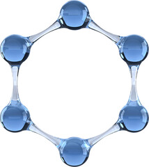 Poster - image of blue molecule chemistry models forming circle