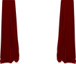 Image of open pair of dark red velvet theatre curtains