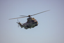 Flying Military Helicopter