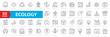 © LineSolution  - Ecology line icons set. 50 Ecology and nature green symbol collection. Green energy, renewable energy and green technology symbol.