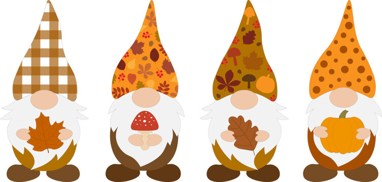 Fall Gnomes vector illustration. Thanksgiving Gnomes