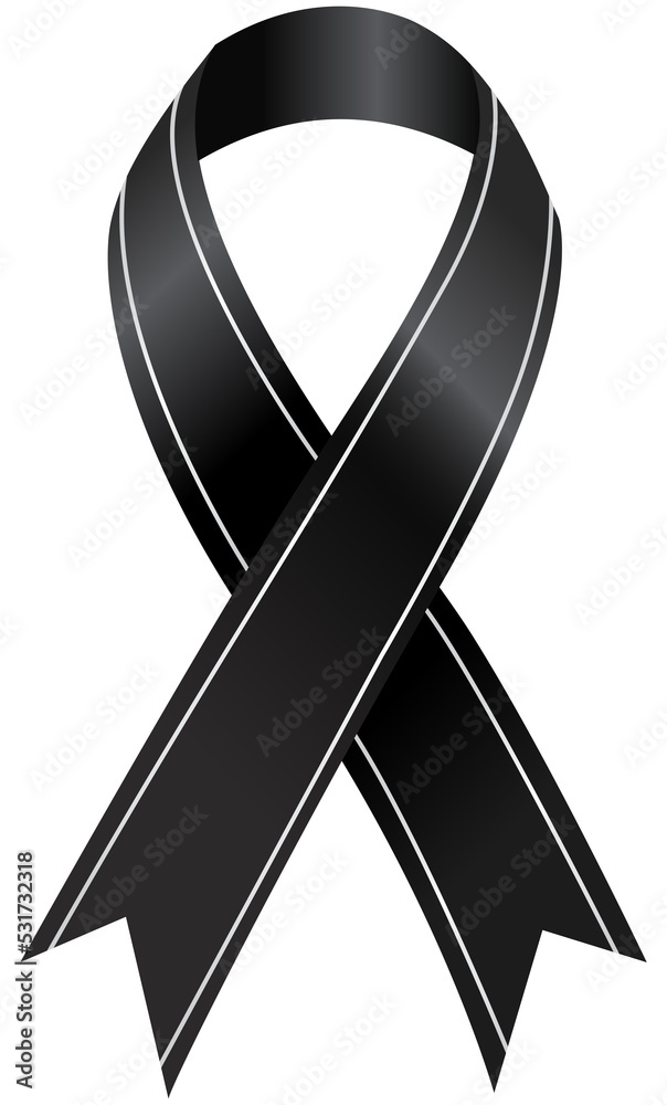 Black Ribbon Rip Mourning ribbon, black awareness ribbon. Mourning, RIP and melanoma ...