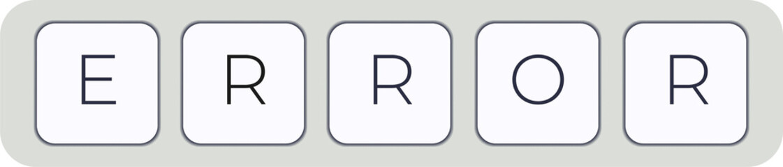Aufkleber - Computer keyboard key with key error. Keyboard keys icon button