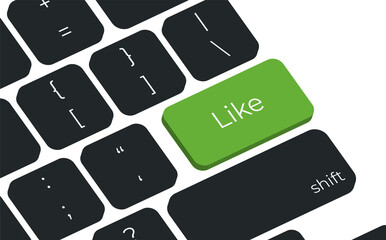 Aufkleber - Loke button on keyboard keys vector. Simple style
