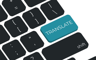 Fototapete - Translate button on keyboard keys vector. Simple style