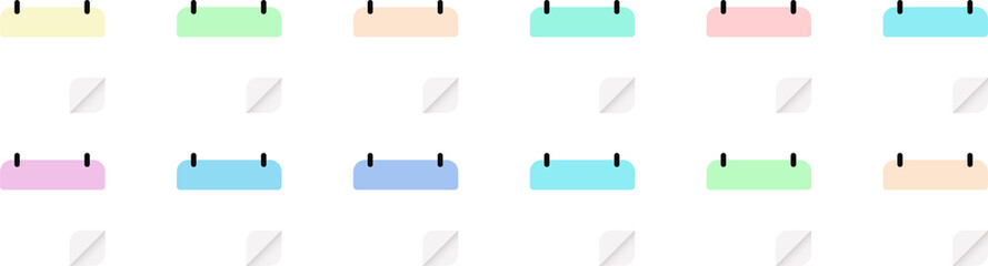 Poster - Calendar mounts isolated vector icons on white background. Week calendar schedule. Business plan schedule