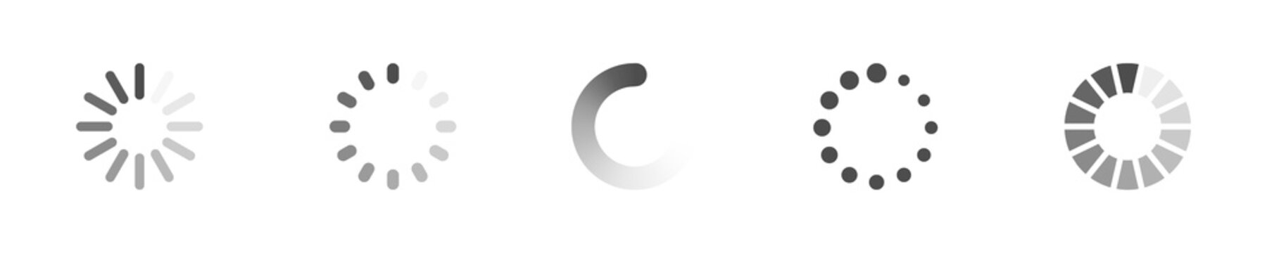 Circular Loading Buffering Icons Vector Video Ready for Animation Gif All Keyframes Frames Bufring Circle Waiting for Connection Buffer Preloader Download Symbol Easy Replace Color