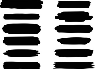 marker and paint brush stroke clipart