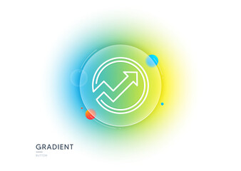 Aufkleber - Chart line icon. Gradient blur button with glassmorphism. Report graph or Sales growth sign in circle. Analysis and Statistics data symbol. Transparent glass design. Audit line icon. Vector