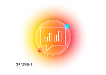 Poster - chart line icon. gradient blur button with glassmorphism. report graph or sales growth sign in speec