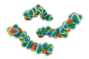 Hexaethylene glycol molecule, 3D illustration