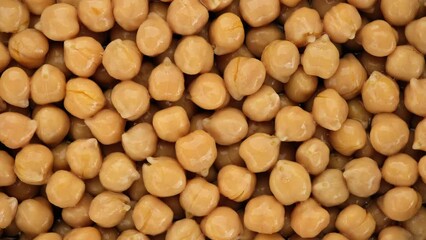 Wall Mural - Canned Chickpeas top view, rotation