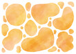 オレンジ色の水彩風の曲面手描き素材セット