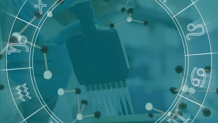 Poster - Animation of dna strand spinning with network of connections