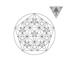 Sticker - Sacred geometry. Vector Illustration isolated on white. Sacred geometry. Black lines on a white background