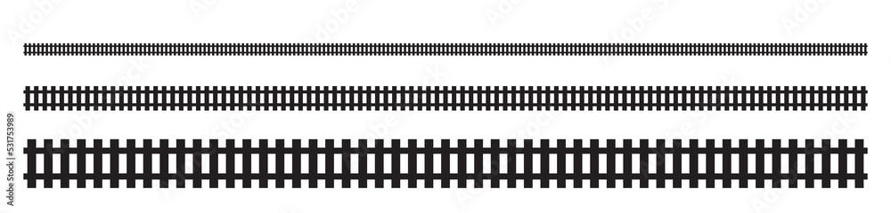 Railway Line, Rails Symbol, Train Tracks Sign, Railroad Pictogram ...