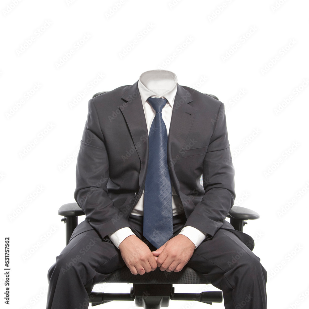 Businessman without a head. A symbol of impersonality and lack of ...