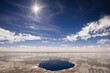 This is a 3D Illustration of the sky mirror in Bolivia, Salar De Uyuni, Salt Flat Water.