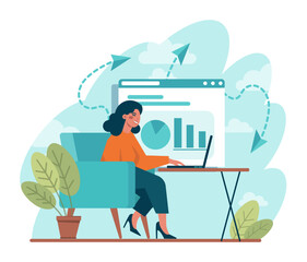 Poster - Business analytics. Financial operation optimization, strategy development,