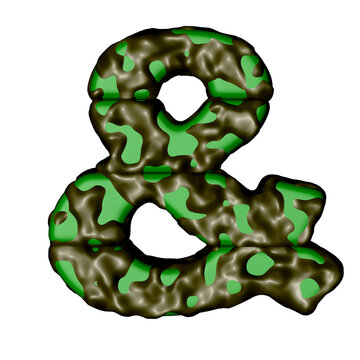 3d symbol in green camouflage