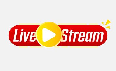 Aufkleber - Live streaming banner sign. Online translation icon. Internet stream button line design