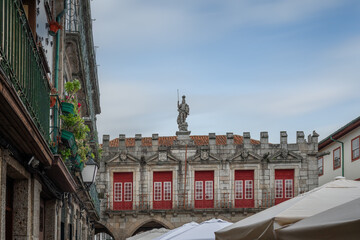 Sticker - Guimaraes Old Town Hall at Largo da Oliveira - Guimaraes, Portugal