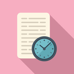 Poster - Paper work icon flat vector. Office time. Home schedule