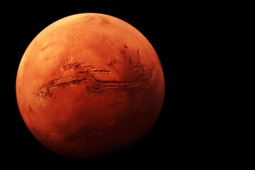 Wall Mural - planet mars on a dark background. elements of this image furnished by nasa