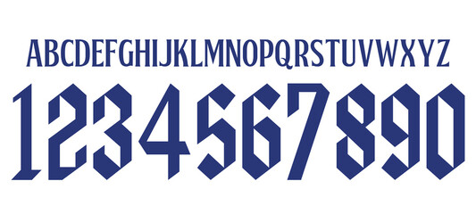 Fototapete - font vector team 2022 kit sport style font. football style gothic font. sports style letters and numbers for soccer team