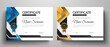 © Pixabee - Modern and creative certificate design with dynamic layout, Blue and golden color variation elegant certificate template