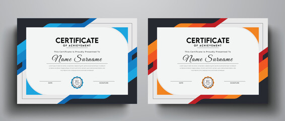 professional corporate certificate template with award badge