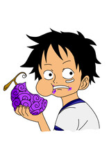 A Vector Design Illustration Of A Onepiece Anime Cartoon Character Named Luffy Eating A Devil Fruit