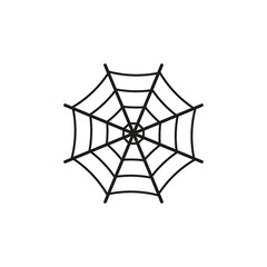 Doodle spider web icon. Animal pattern. Flyer design. Tattoo art. Vector illustration. stock image. 