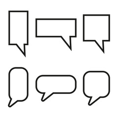 Wall Mural - Messages blank icons set. Chat message icon. Cloud icon. Dialog, chat speech bubble. Vector illustration. Stock image.