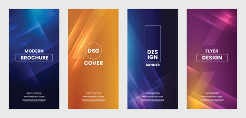 Brochure cover template design, modern abstract covers set. Colorful geometric background, cover design of business flyer, catalog, poster and magazine in vector illustration.