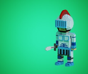 3D knight with green background