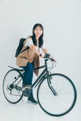 Poster - 自転車に乗る女性　bicycle