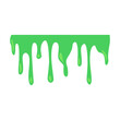 Toxic green slime flat design. Cartoon slimy goo splashes, blobs and mucus drops isolated vector illustration. Decorative shapes and liquid borders for design