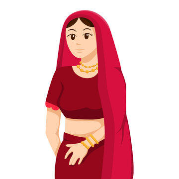 Brides Indian Wedding Character Design Illustration
