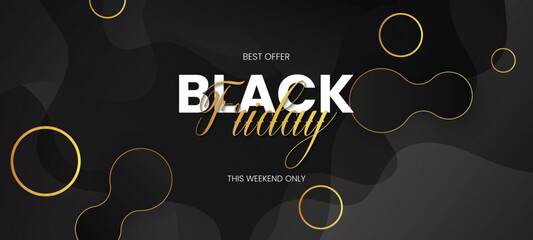 Black friday sale liquid fluid background. Modern luxury design. Universal vector background for promo poster, banners, flyers, card. Black Friday social media sale banner background