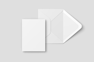 blank postcard and envelope mockup