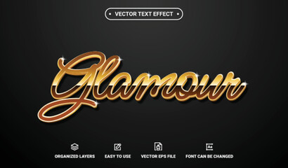 Sticker - Glamour Editable Vector Text Effect.