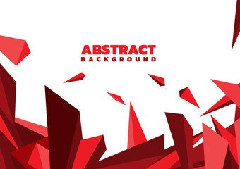 Red polygon background. Triangle background design. Geometric background. Free space, Red color.