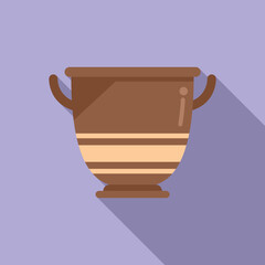 Poster - Amphora bowl icon flat vector. Vase pot. Classic shape