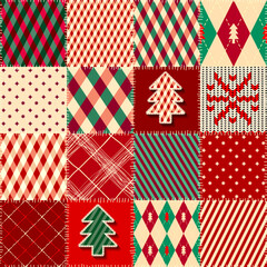 Poster - Patchwork textile pattern. Seamless quilting design background.