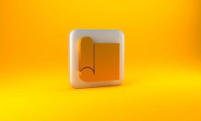 Poster - Gold Graphing paper for engineering icon isolated on yellow background. Silver square button. 3D render illustration